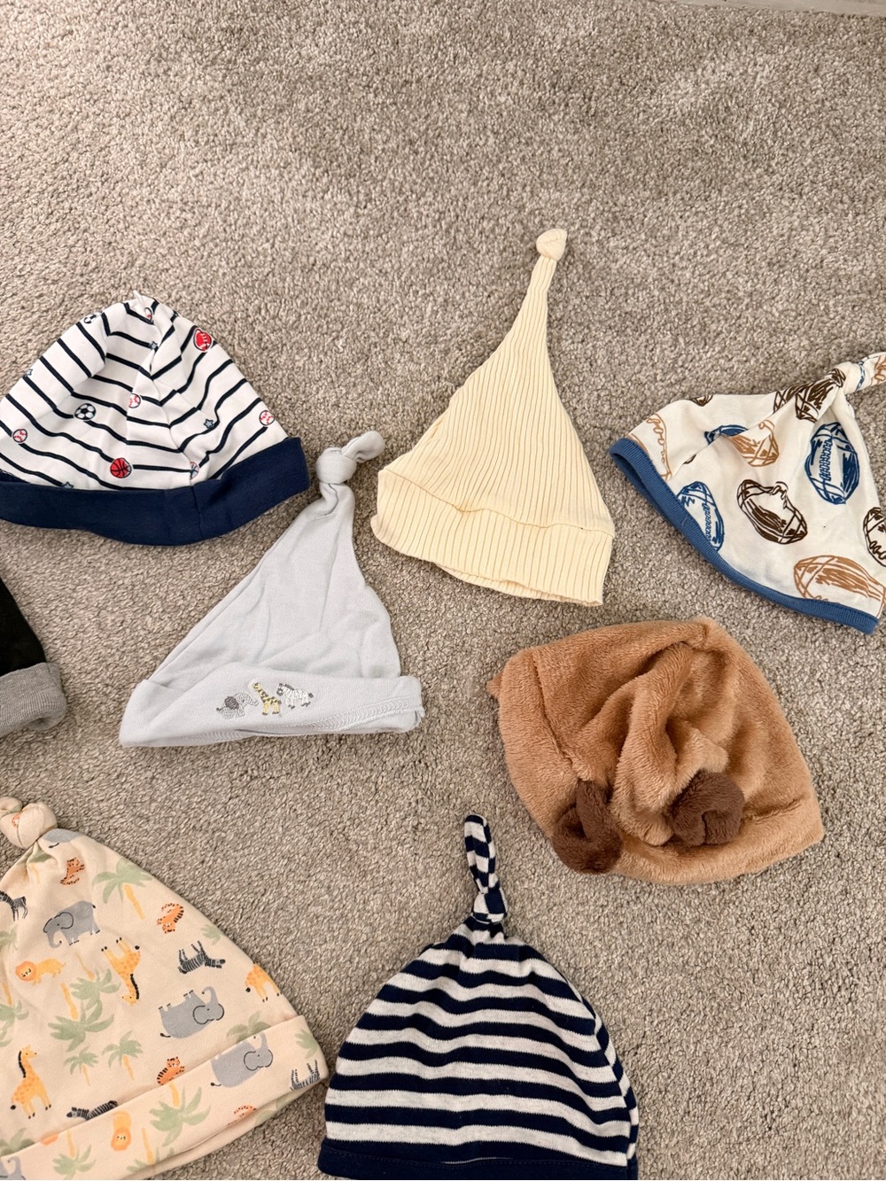 11 Assorted Baby Hats- Newborn to 9M, Nike, Baby Essentials, Chickpea - Picture 3 of 4